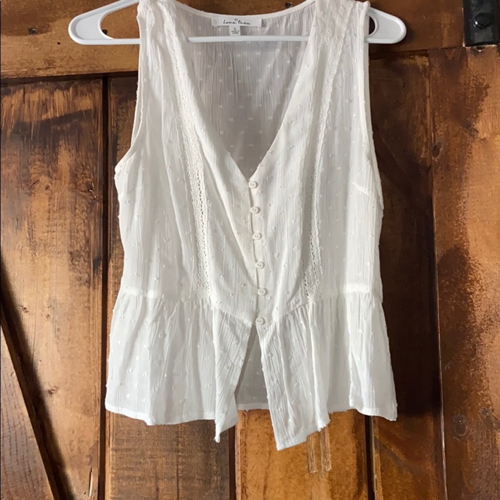 White button up tank